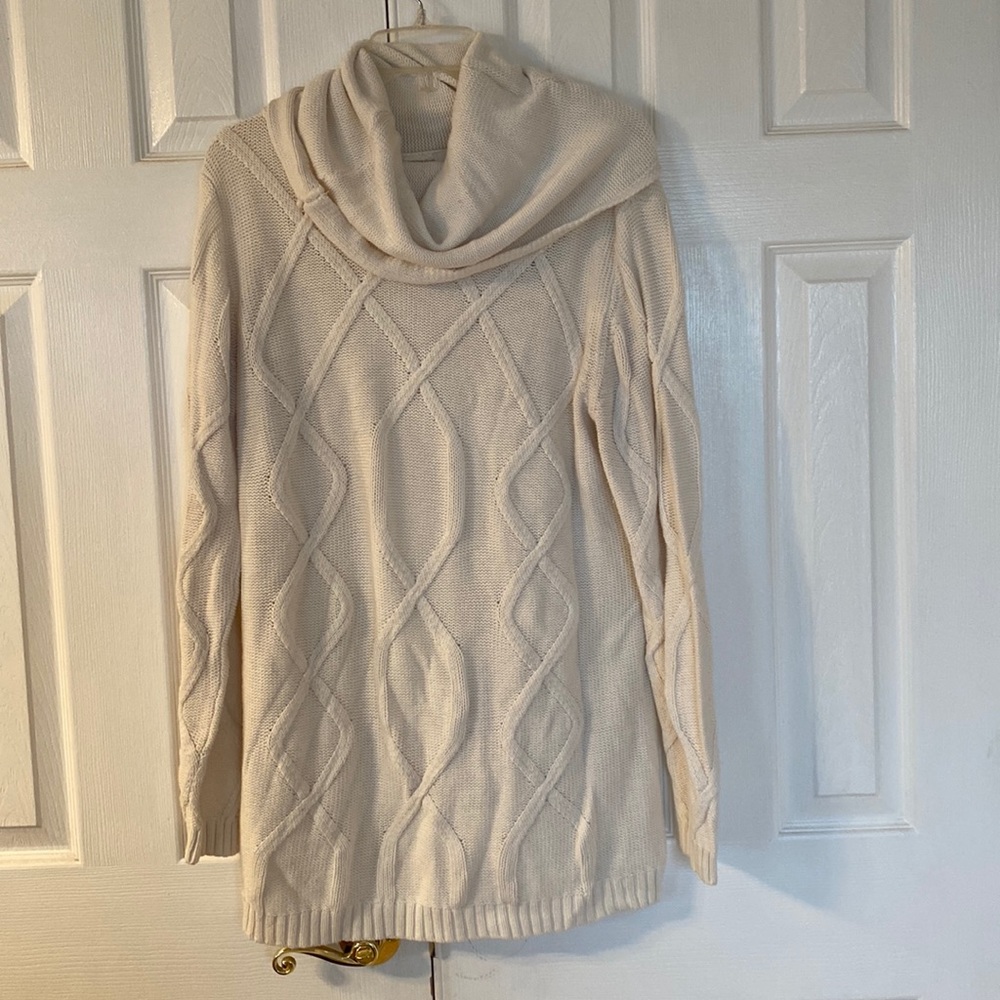 Liz Claiborne cowl neck long sweater size Large